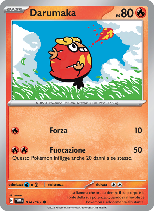 Darumaka 034/226 — Twilight Masquerade (Italian Pokémon TCG card)