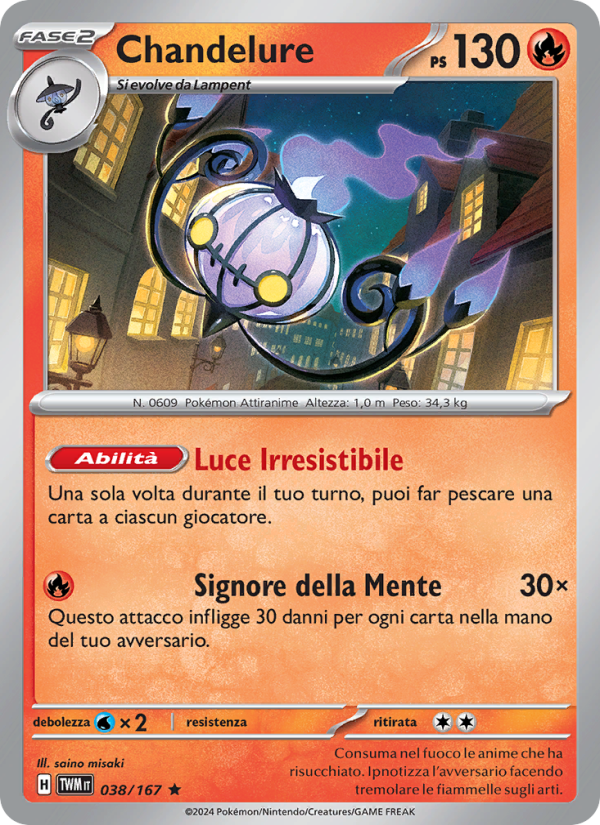 Chandelure 038/226 — Twilight Masquerade (Italian Pokémon TCG card)