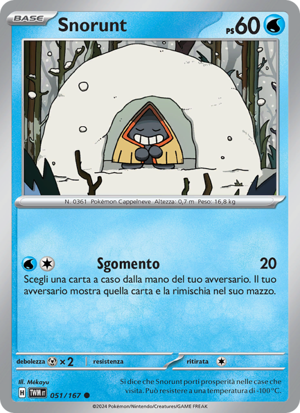 Snorunt 051/226 — Twilight Masquerade (Italian Pokémon TCG card)