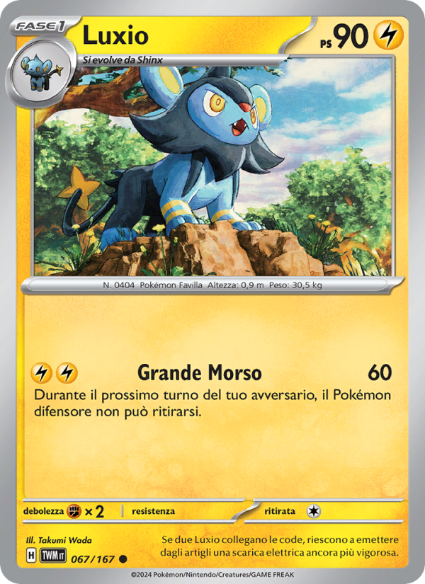 Luxio 067/226 — Twilight Masquerade (Italian Pokémon TCG card)