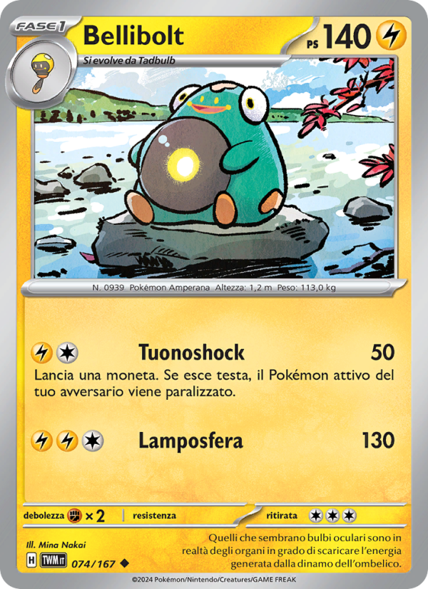 Bellibolt 074/226 — Twilight Masquerade (Italian Pokémon TCG card)