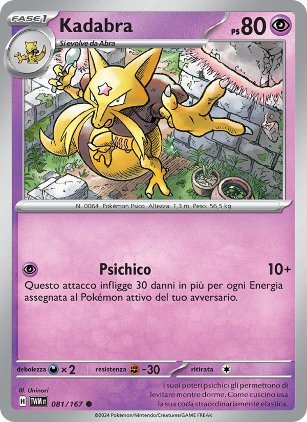 Kadabra 081/226 — Twilight Masquerade (Italian Pokémon TCG card)