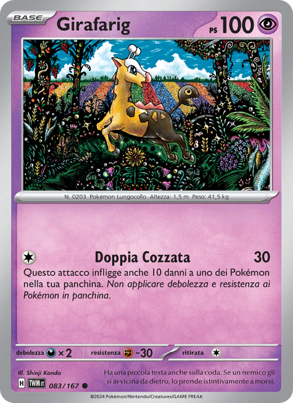 Girafarig 083/226 — Twilight Masquerade (Italian Pokémon TCG card)
