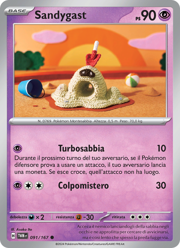 Sandygast 091/226 — Twilight Masquerade (Italian Pokémon TCG card)