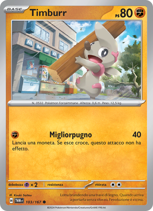 Timburr 103/226 — Twilight Masquerade (Italian Pokémon TCG card)