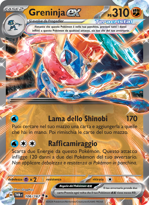 Greninja-ex 106/226 — Twilight Masquerade (Italian Pokémon TCG card)