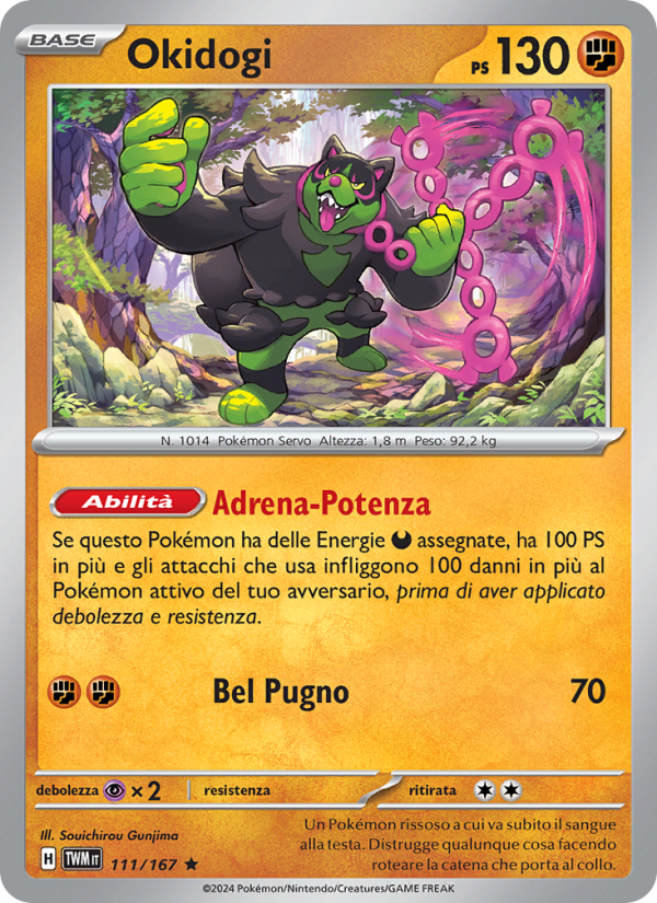 Okidogi 111/226 — Twilight Masquerade (Italian Pokémon TCG card)