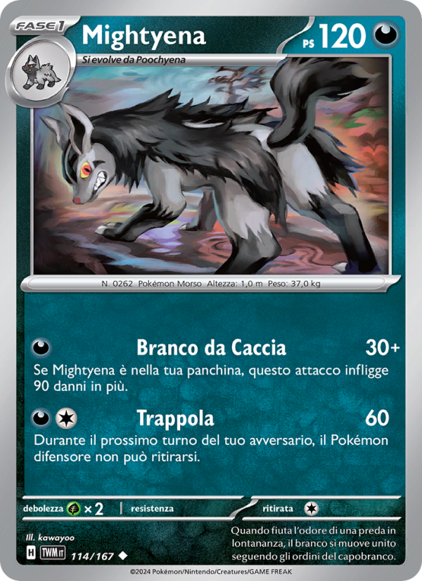 Mightyena 114/226 — Twilight Masquerade (Italian Pokémon TCG card)
