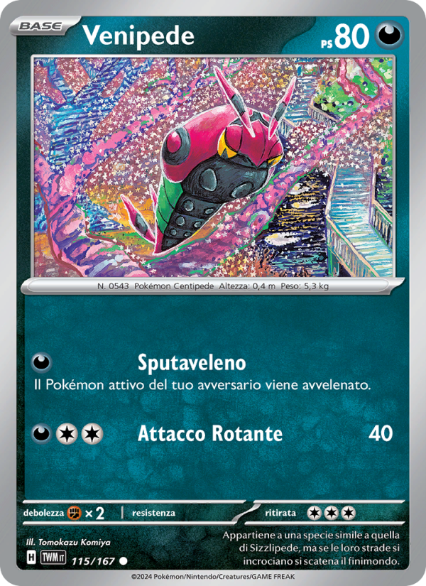 Venipede 115/226 — Twilight Masquerade (Italian Pokémon TCG card)