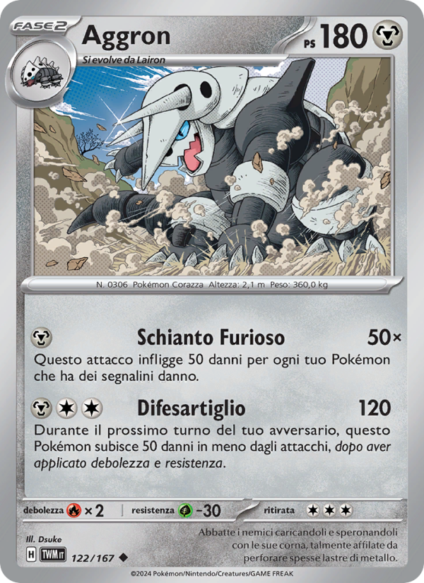 Aggron 122/226 — Twilight Masquerade (Italian Pokémon TCG card)