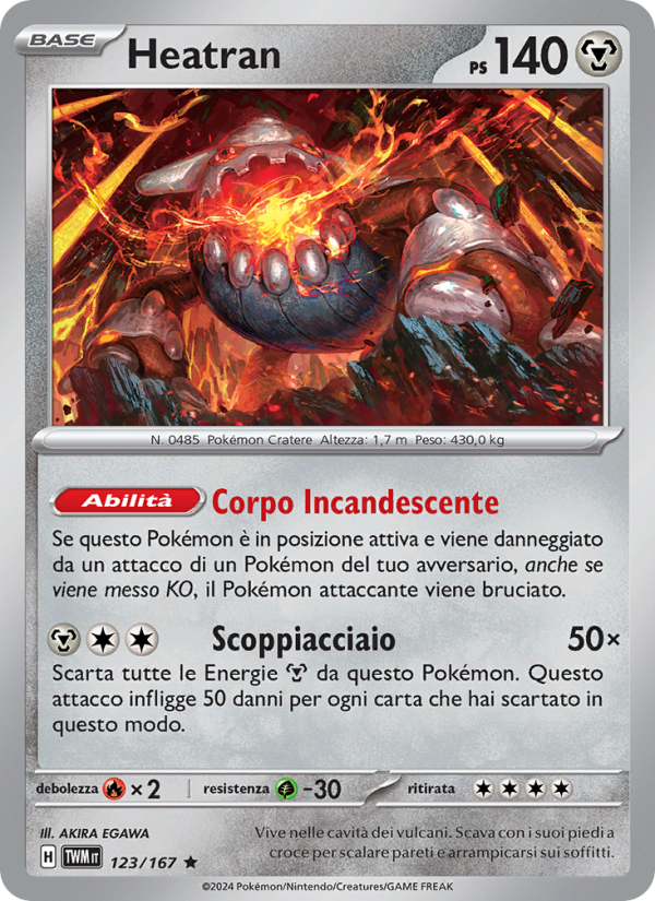 Heatran 123/226 — Twilight Masquerade (Italian Pokémon TCG card)