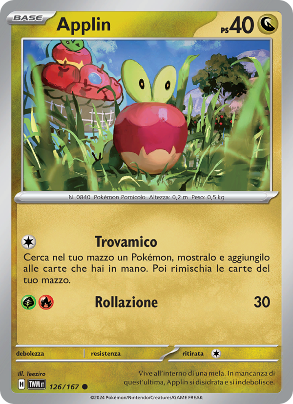 Applin 126/226 — Twilight Masquerade (Italian Pokémon TCG card)