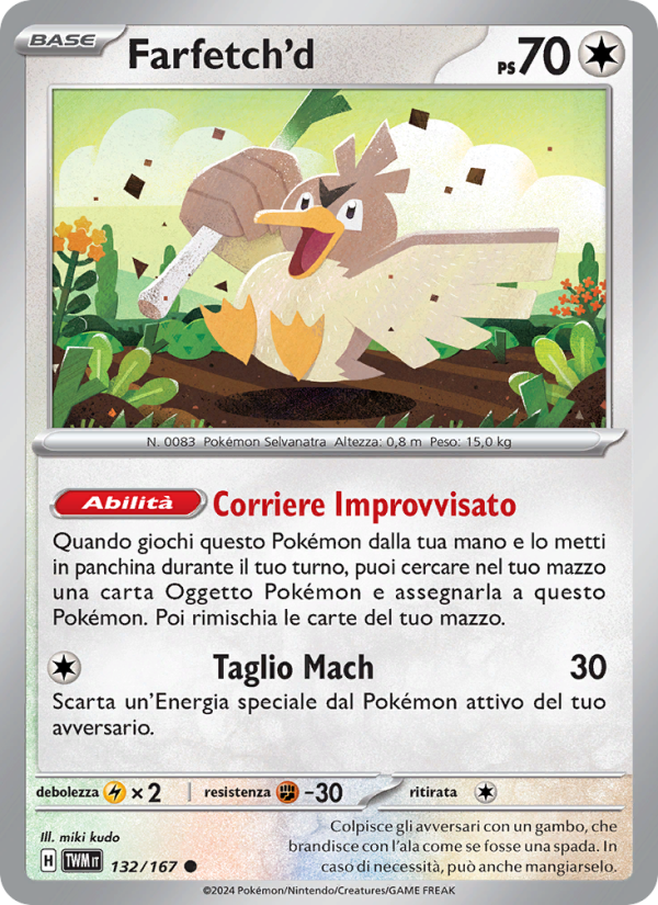Farfetch'd 132/226 — Twilight Masquerade (Italian Pokémon TCG card)