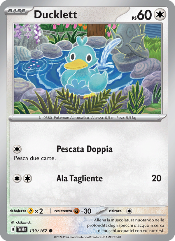 Ducklett 139/226 — Twilight Masquerade (Italian Pokémon TCG card)