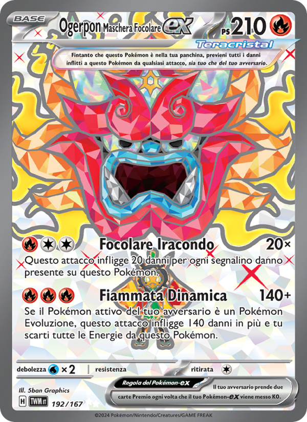 Ogerpon Maschera Focolare-ex 192/226 — Twilight Masquerade (Italian Pokémon TCG card)