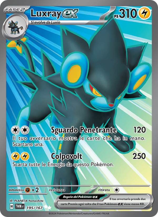 Luxray-ex 195/226 — Twilight Masquerade (Italian Pokémon TCG card)