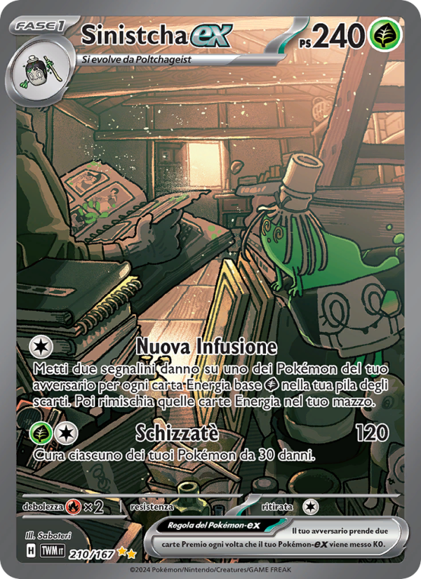 Sinistcha-ex 210/226 — Twilight Masquerade (Italian Pokémon TCG card)