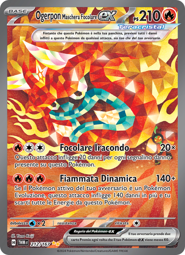 Ogerpon Maschera Focolare-ex 212/226 — Twilight Masquerade (Italian Pokémon TCG card)