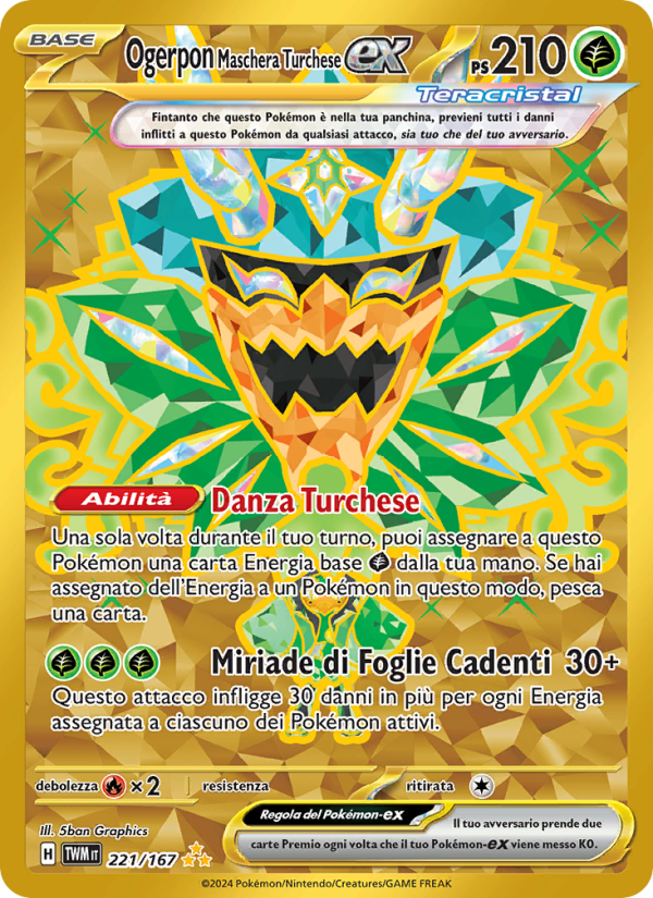 Ogerpon Maschera Turchese-ex 221/226 — Twilight Masquerade (Italian Pokémon TCG card)