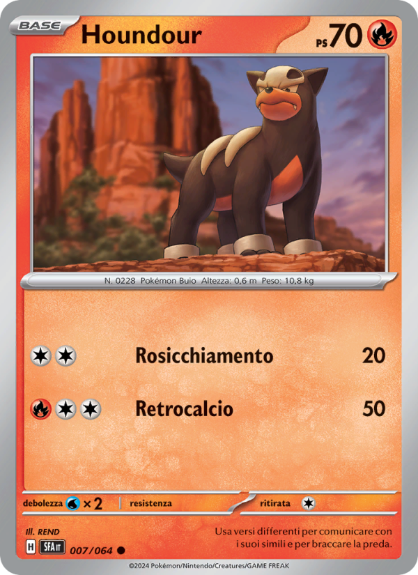 Houndour 007/99 — Shrouded Fable (Italian Pokémon TCG card)