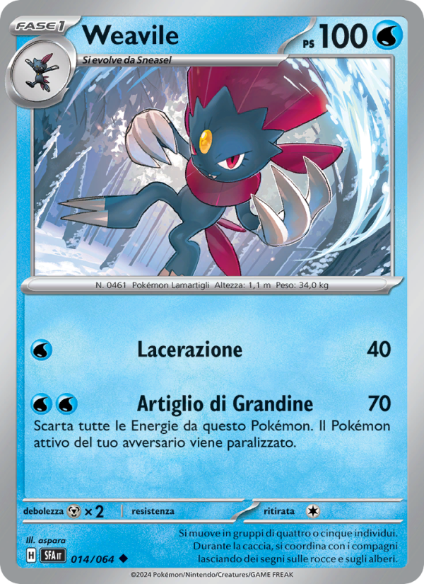 Weavile 014/99 — Shrouded Fable (Italian Pokémon TCG card)