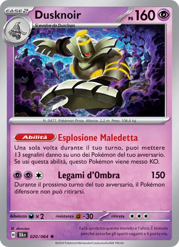 Dusknoir 020/99 — Shrouded Fable (Italian Pokémon TCG card)