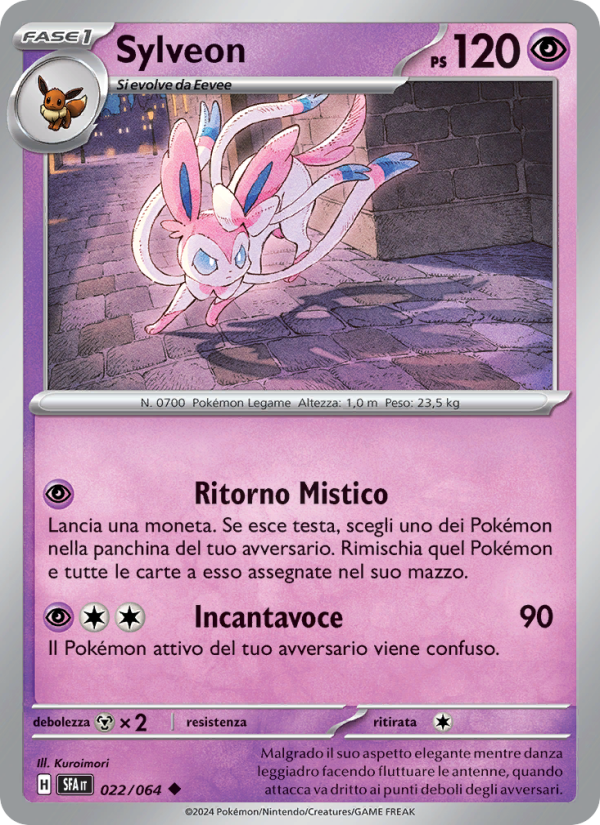Sylveon 022/99 — Shrouded Fable (Italian Pokémon TCG card)