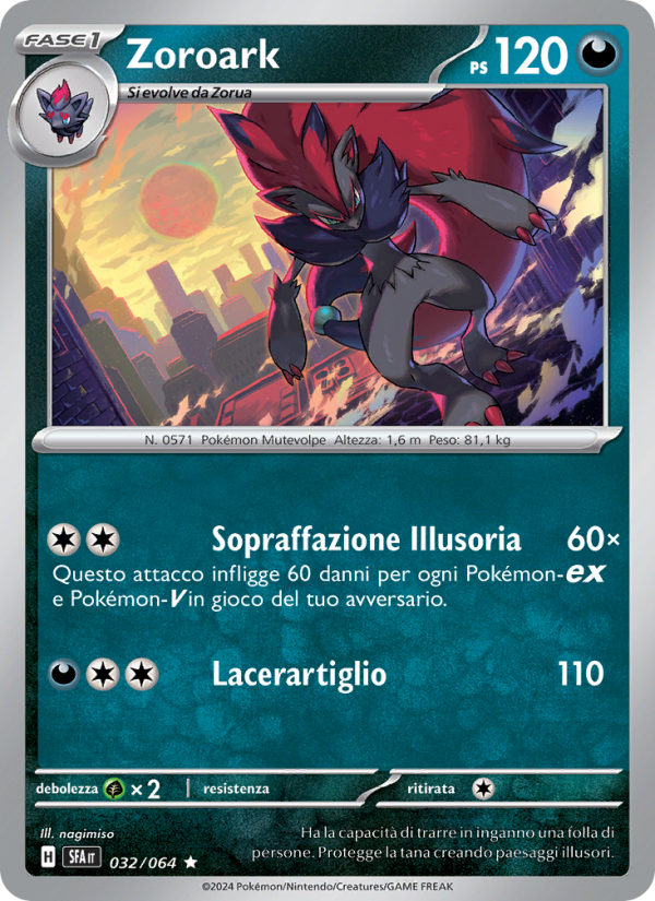 Zoroark 032/99 — Shrouded Fable (Italian Pokémon TCG card)