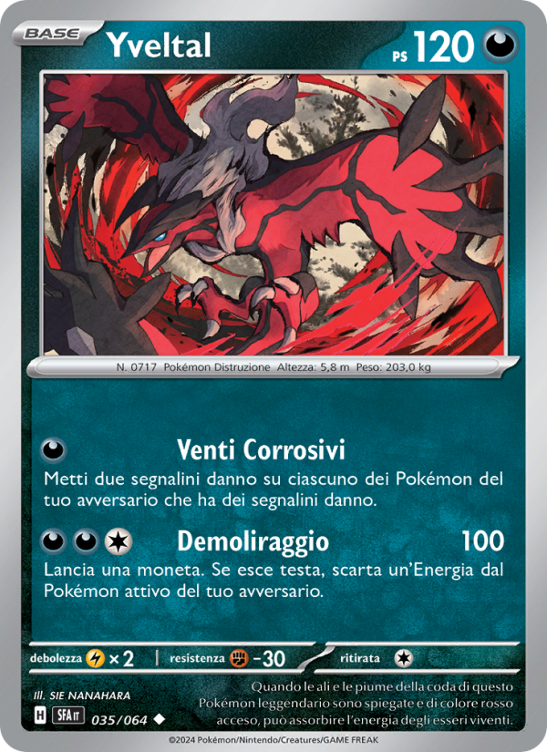 Yveltal 035/99 — Shrouded Fable (Italian Pokémon TCG card)