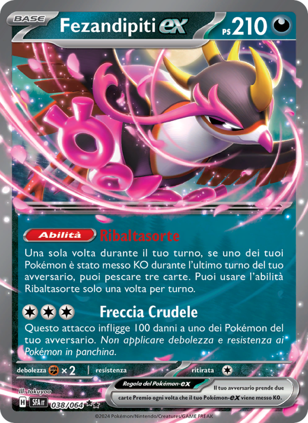Fezandipiti-ex 038/99 — Shrouded Fable (Italian Pokémon TCG card)
