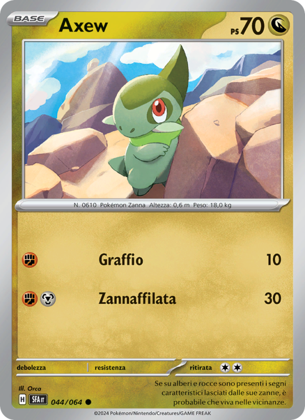 Axew 044/99 — Shrouded Fable (Italian Pokémon TCG card)