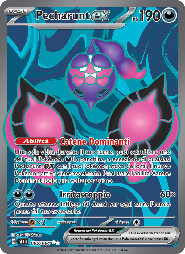 Pecharunt-ex 085/99 — Shrouded Fable (Italian Pokémon TCG card)