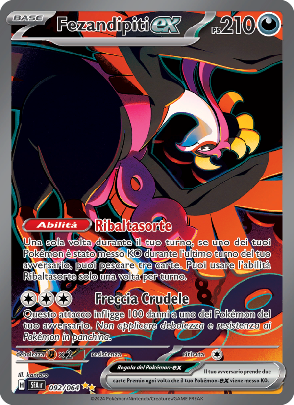 Fezandipiti-ex 092/99 — Shrouded Fable (Italian Pokémon TCG card)
