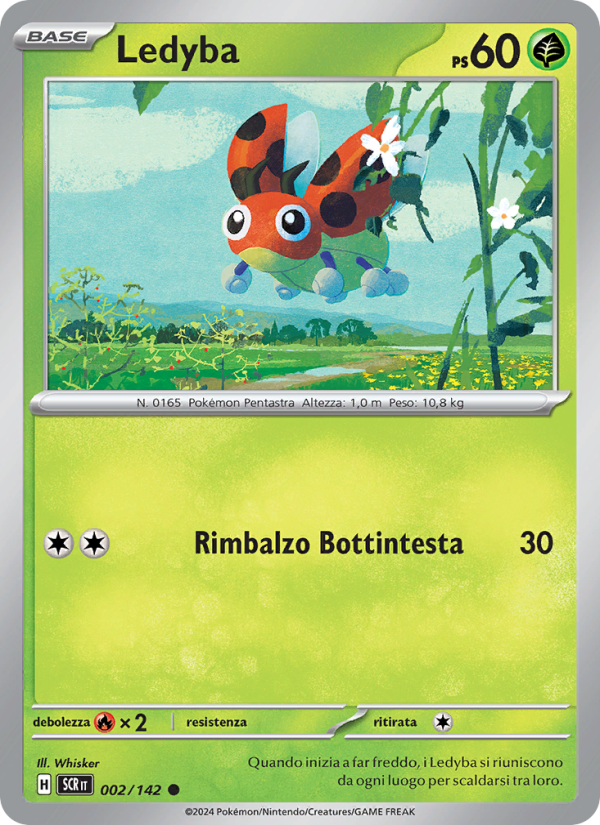 Ledyba 002/175 — Stellar Crown (Italian Pokémon TCG card)