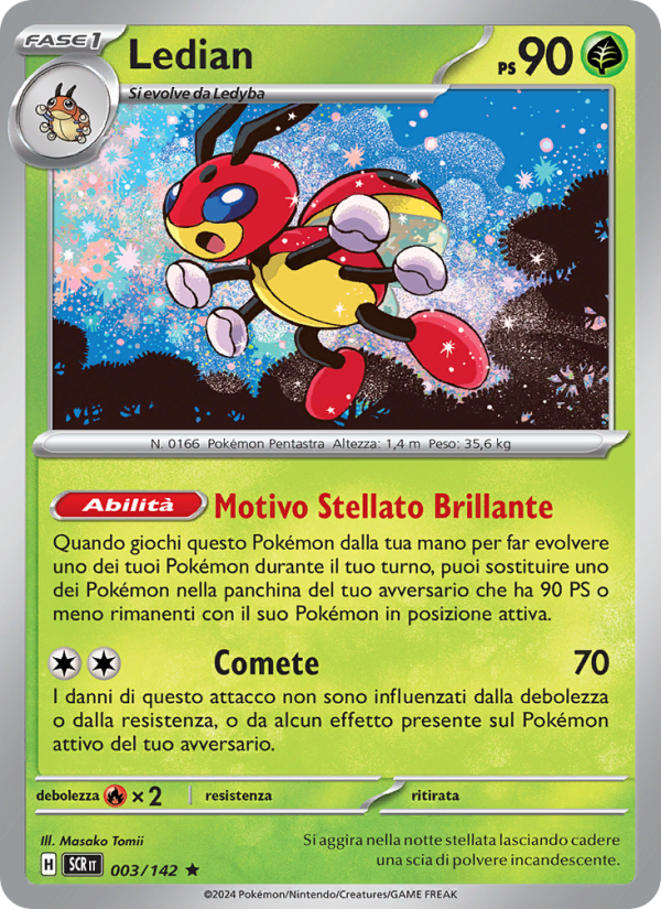 Ledian 003/175 — Stellar Crown (Italian Pokémon TCG card)
