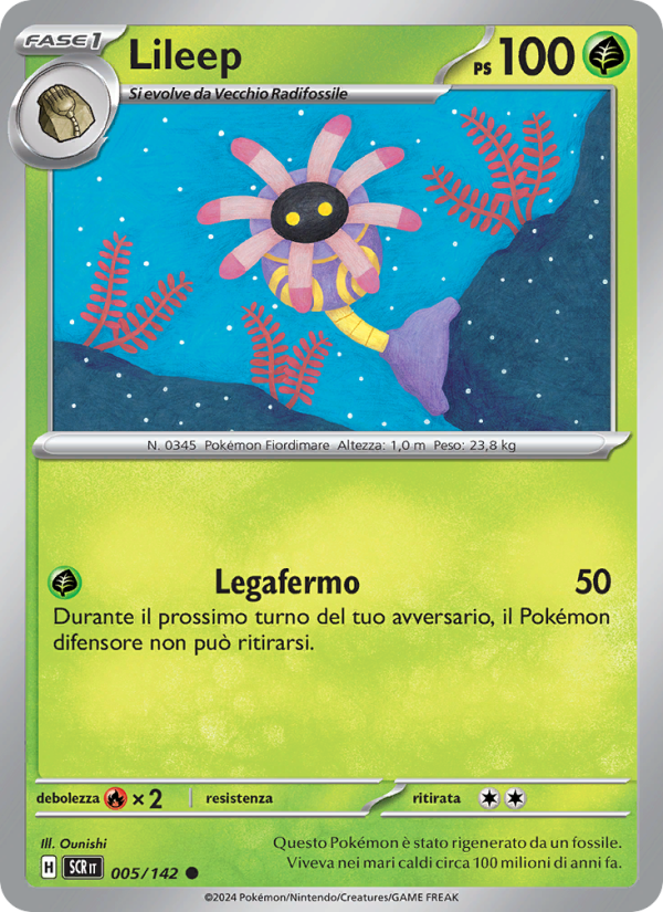 Lileep 005/175 — Stellar Crown (Italian Pokémon TCG card)