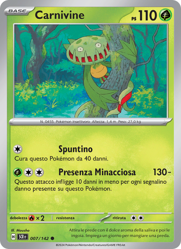 Carnivine 007/175 — Stellar Crown (Italian Pokémon TCG card)
