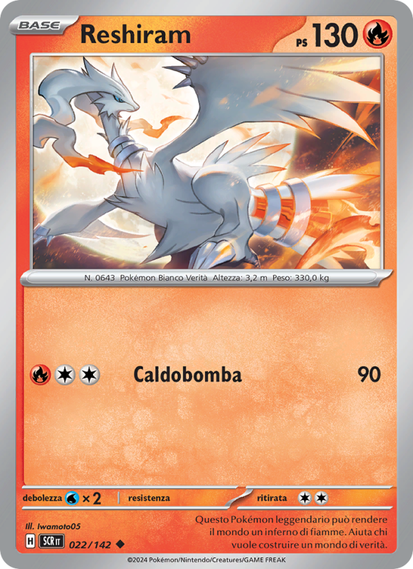 Reshiram 022/175 — Stellar Crown (Italian Pokémon TCG card)