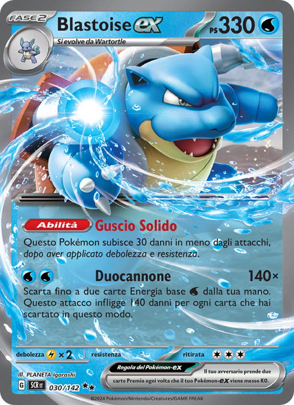 Blastoise-ex 030/175 — Stellar Crown (Italian Pokémon TCG card)