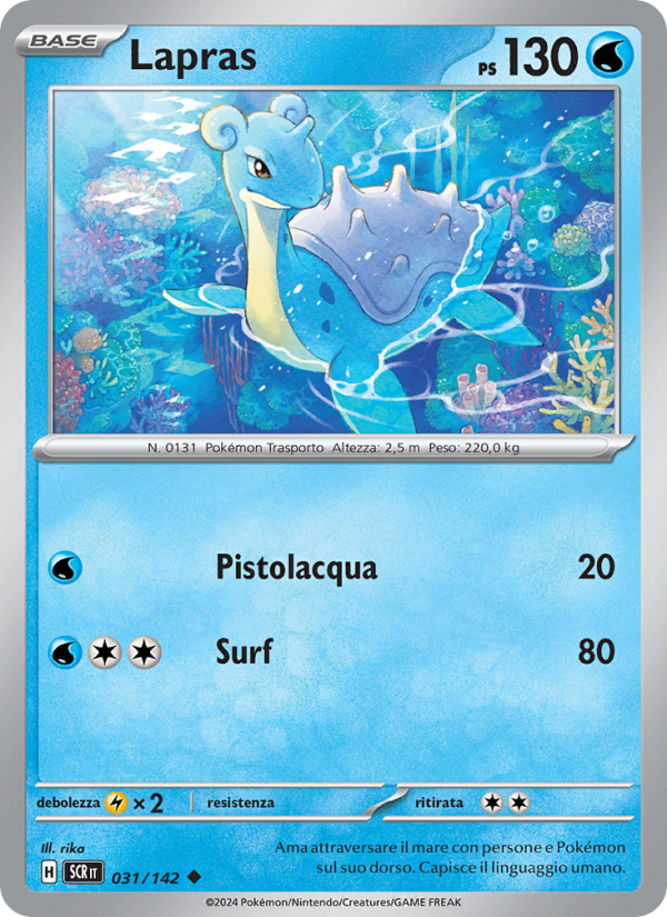 Lapras 031/175 — Stellar Crown (Italian Pokémon TCG card)
