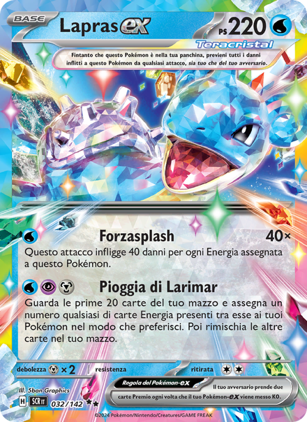 Lapras-ex 032/175 — Stellar Crown (Italian Pokémon TCG card)