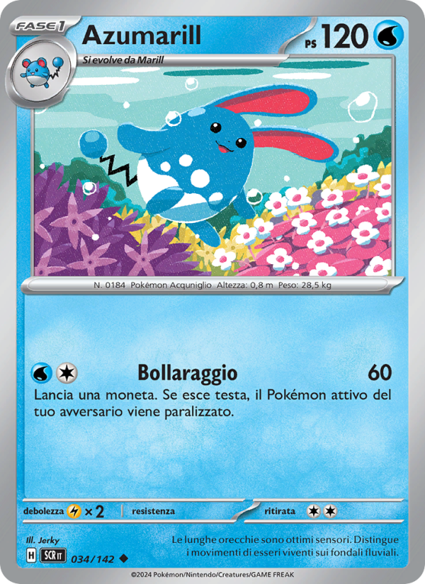 Azumarill 034/175 — Stellar Crown (Italian Pokémon TCG card)