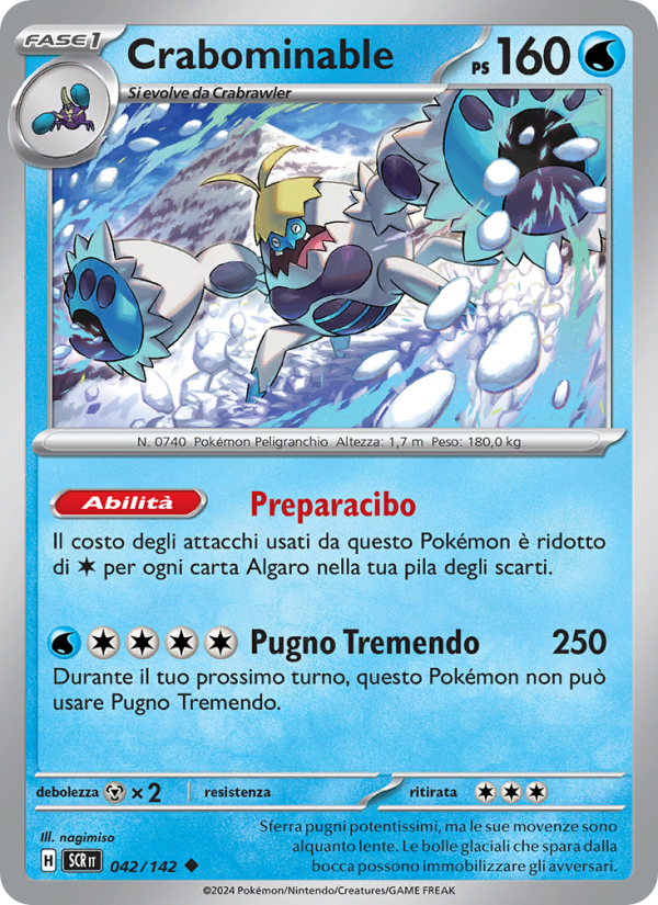 Crabominable 042/175 — Stellar Crown (Italian Pokémon TCG card)