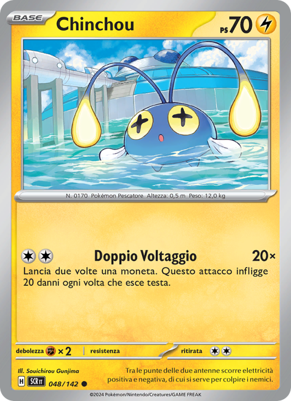 Chinchou 048/175 — Stellar Crown (Italian Pokémon TCG card)