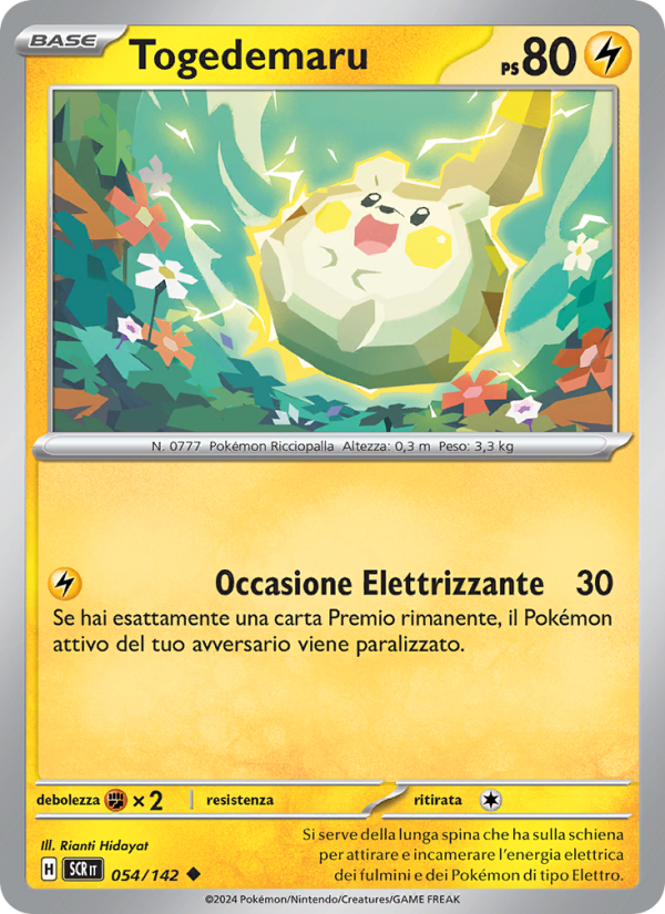 Togedemaru 054/175 — Stellar Crown (Italian Pokémon TCG card)
