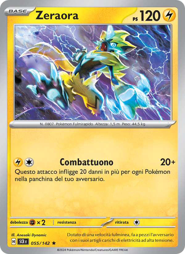 Zeraora 055/175 — Stellar Crown (Italian Pokémon TCG card)