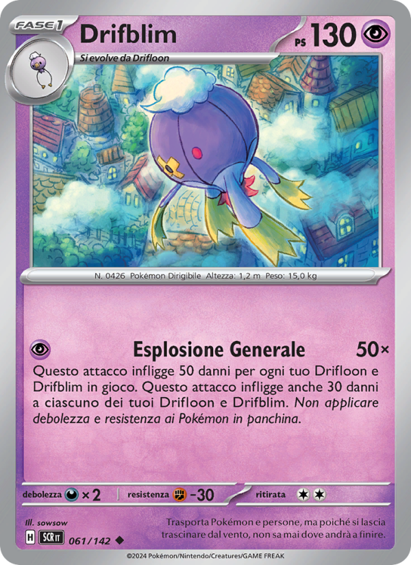 Drifblim 061/175 — Stellar Crown (Italian Pokémon TCG card)