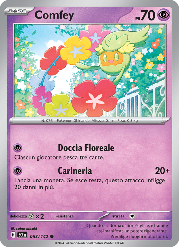Comfey 063/175 — Stellar Crown (Italian Pokémon TCG card)
