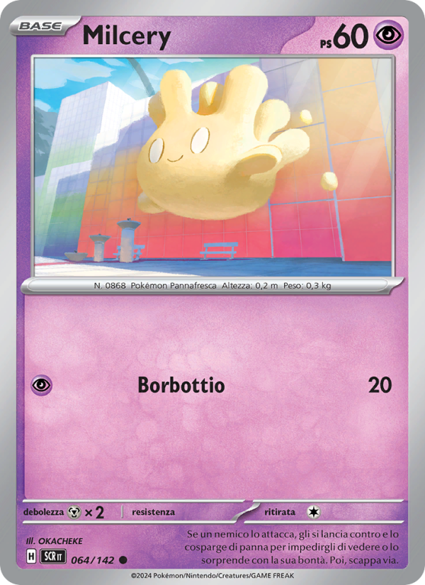 Milcery 064/175 — Stellar Crown (Italian Pokémon TCG card)