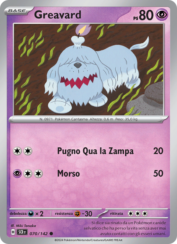 Greavard 070/175 — Stellar Crown (Italian Pokémon TCG card)
